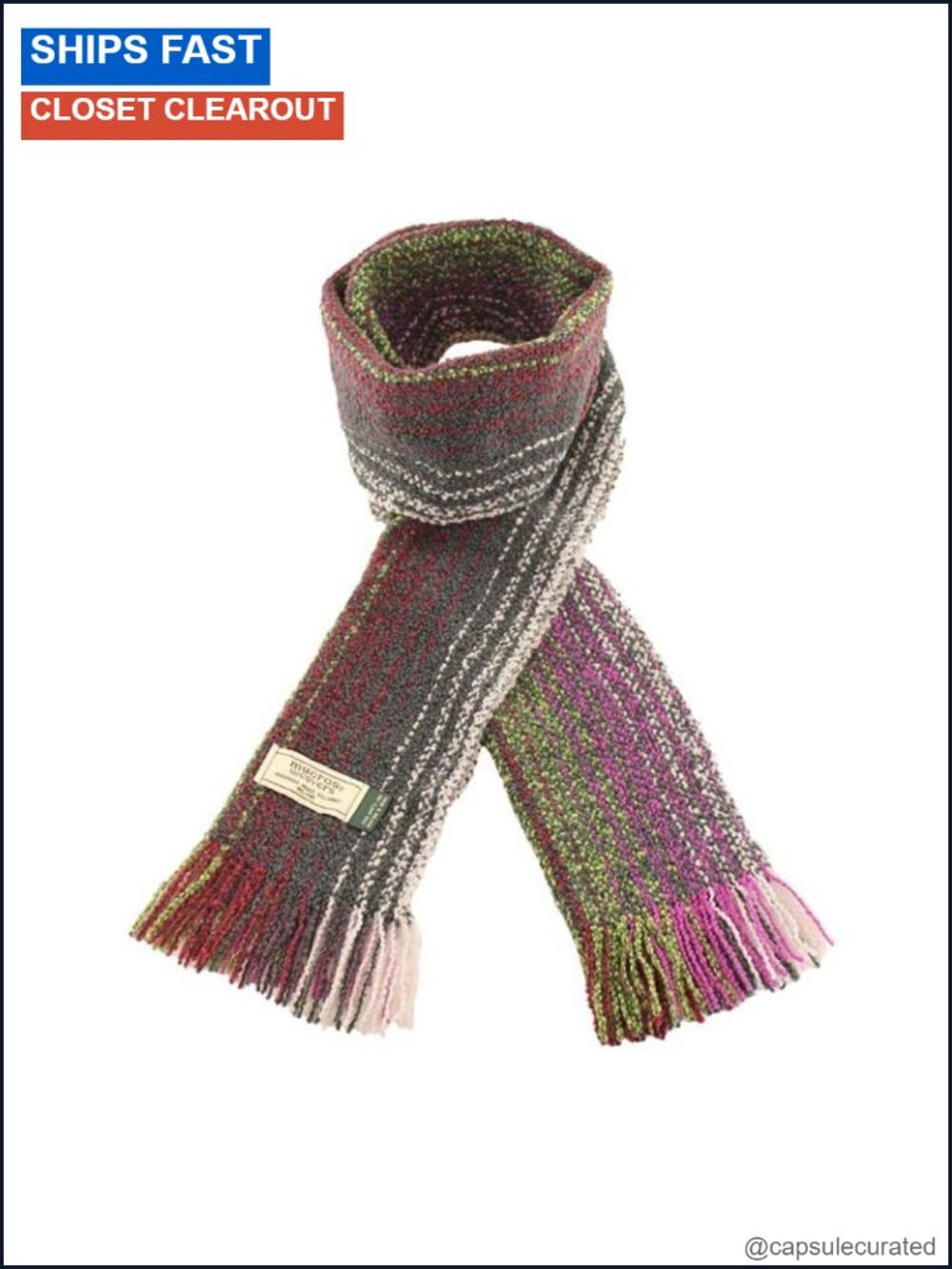 Merino Wool Cashmere Blend Scarf, Made in Ireland, Cold Weather Accessory